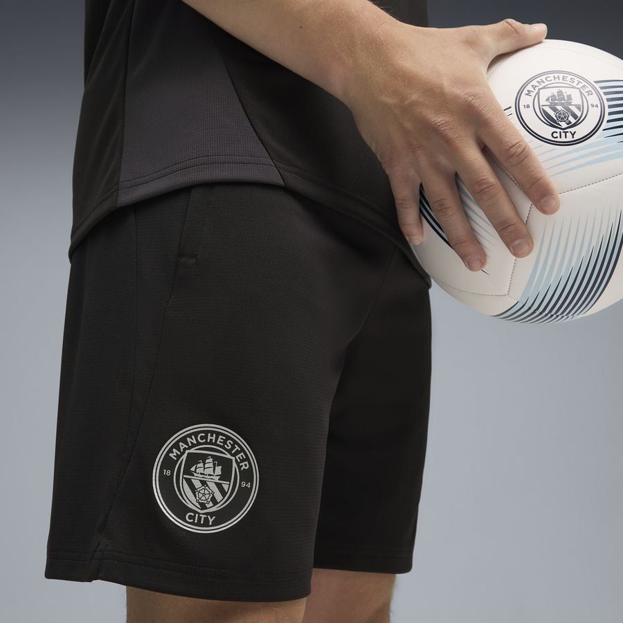 Manchester City Training Shorts - PUMA Black/Puma Silver - Men's-SoccerKits Hub | Buy Soccer Jerseys Online